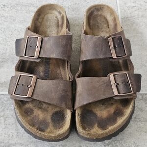Birkenstock Narrow Width Birkibuc Arizona Mocca Sandals